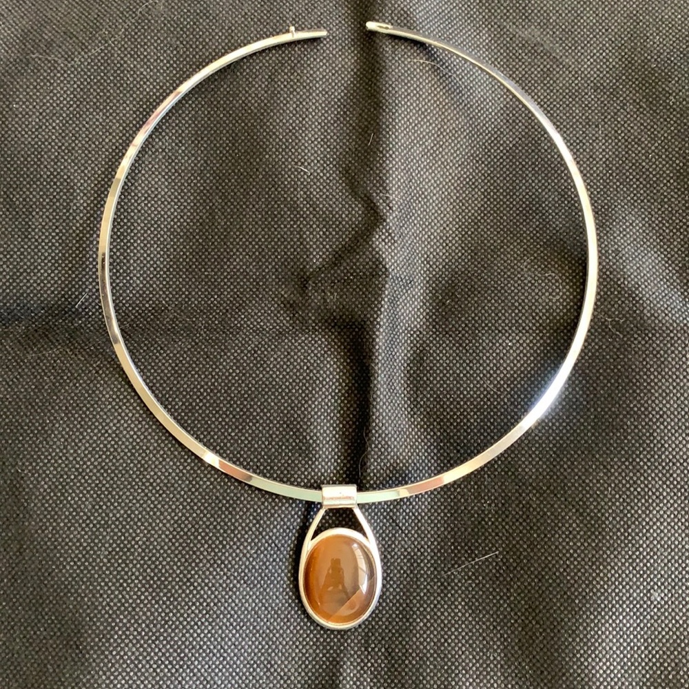 Brown stone necklace